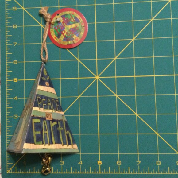 Painted Peace 3-Sided Triangle Bell Ornament by Stephanie Burgess - Picture 8 of 8